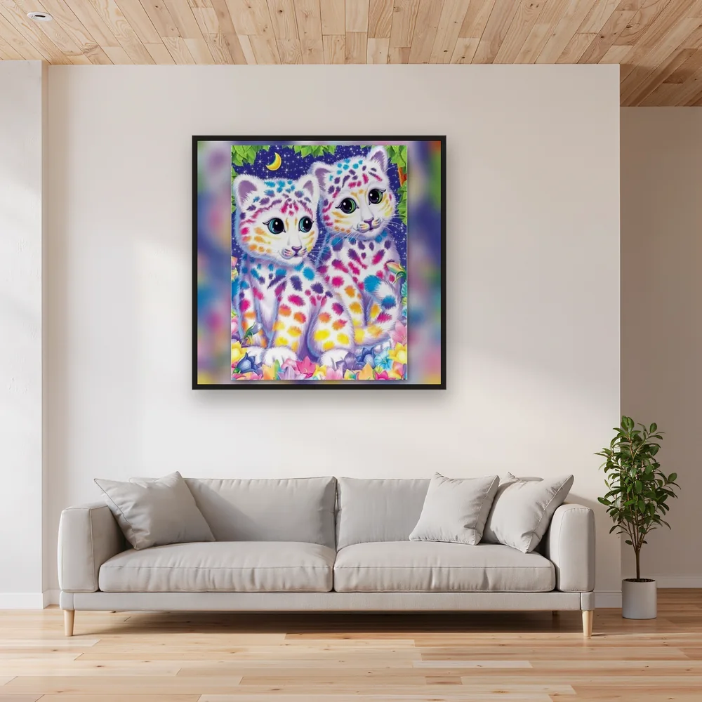 Chatons Fleuris sous la Nuit Étoilée – Salon