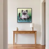Chaton Siamois aux Fleurs Bleues – Entrée