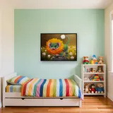 Dandelion Lion Cub: Enchanted Diamond Painting Creature – Kids room