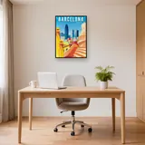 Vibrant Barcelona: Agbar Tower and Park Güell in Diamond Painting – Office