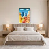 Vibrant Barcelona: Agbar Tower and Park Güell in Diamond Painting – Bedroom