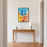 Vibrant Barcelona: Agbar Tower and Park Güell in Diamond Painting – Hallway