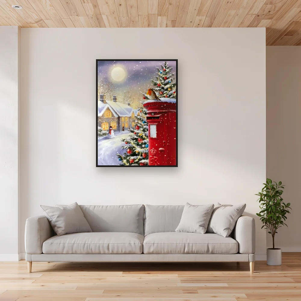 Rouge-gorge de Noël sous la Lune – Salon