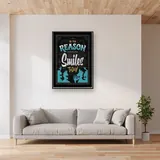 Glimlach naar de Wereld: Motiverende Diamond Painting – Woonkamer
