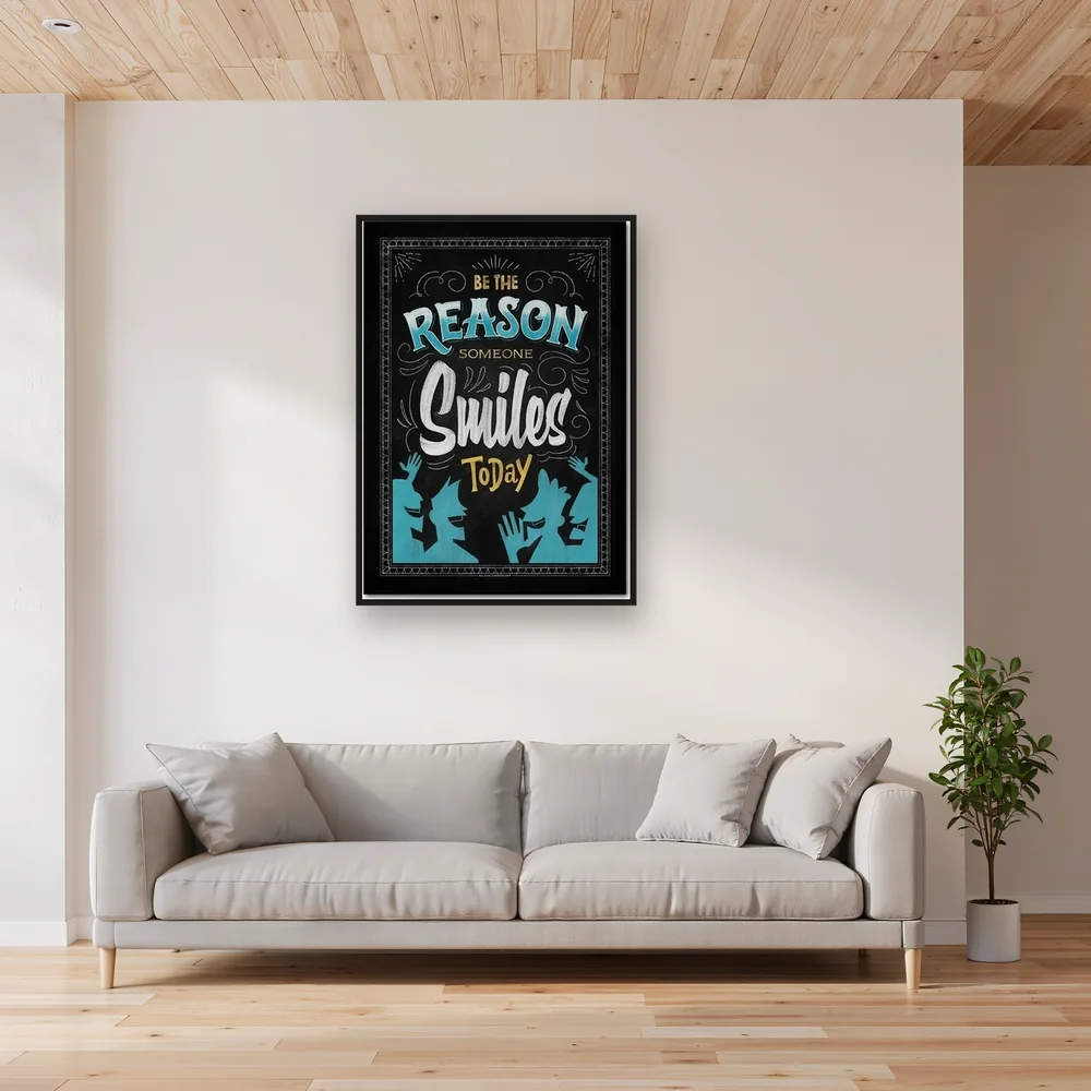 Glimlach naar de Wereld: Motiverende Diamond Painting – Woonkamer