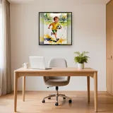 Junge mit Fußball im Aquarellstil – Büro