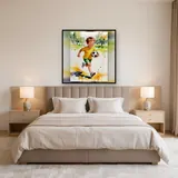 Junge mit Fußball im Aquarellstil – Schlafzimmer