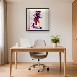 Sprinteuse au Ballon Éclaboussures Aquarelle – Bureau