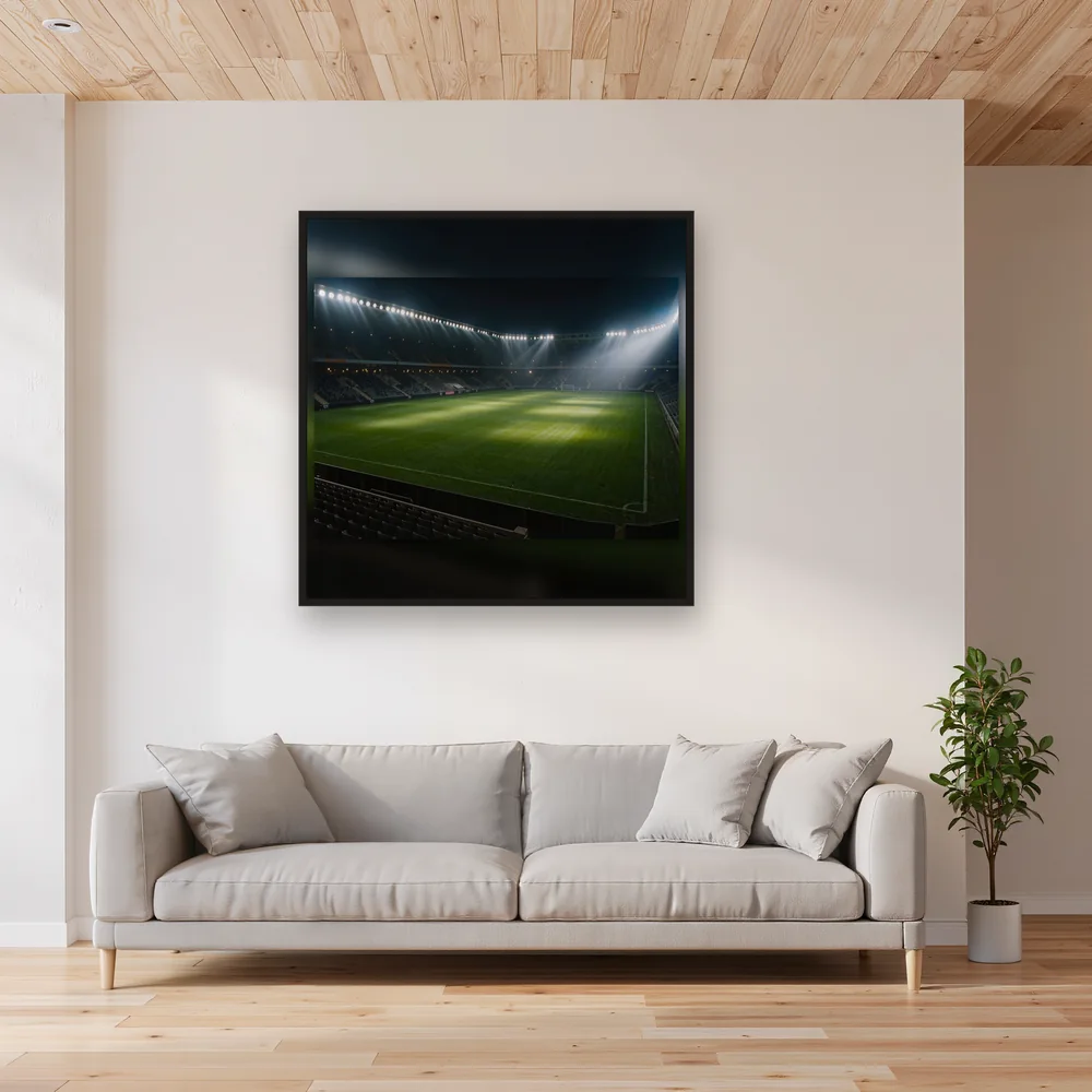 Nächtliches Stadion im Flutlicht – Wohnzimmer