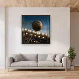 Ballon de football dans le filet – mis en situation dans un salon