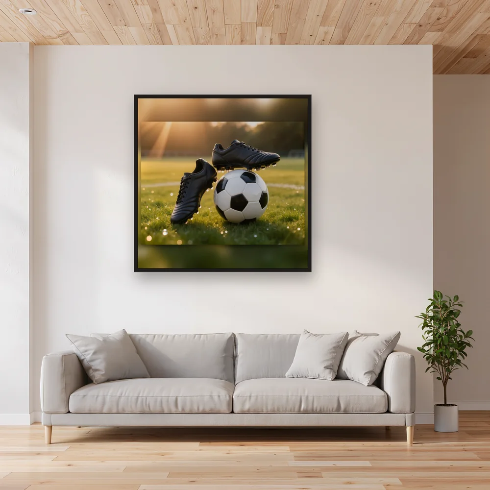 Goldene Fußballschuhe Auf Dem Rasen – Wohnzimmer