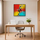 Akrobatischer Fußballer im Pop-Art-Stil – Büro