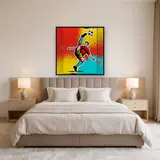 Akrobatischer Fußballer im Pop-Art-Stil – Schlafzimmer
