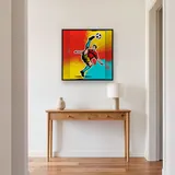 Akrobatischer Fußballer im Pop-Art-Stil – Flur