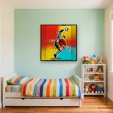 Akrobatischer Fußballer im Pop-Art-Stil – Kinderzimmer