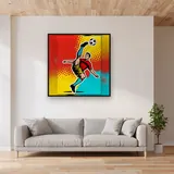 Akrobatischer Fußballer im Pop-Art-Stil – im Wohnzimmer