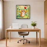 Torwart Kätzchen im Cartoon-Stil – Büro
