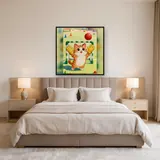 Torwart Kätzchen im Cartoon-Stil – Schlafzimmer