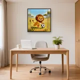 Fröhlicher Löwe Am Fußball – Büro