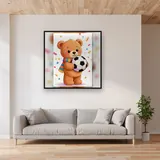 Ours Brun Fan de Football – mis en situation dans un salon