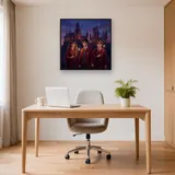 Harry Potter, Hermine Granger und Ron Weasley vor Hogwarts – Büro