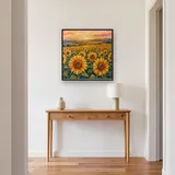 Champ de tournesols au coucher du soleil – Entrée