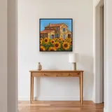 Mas provençal et tournesols sous le ciel d'été – Entrée