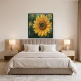 Gros plan tournesol et abeille butineuse – Chambre