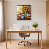 Girasoli in barattolo di vetro con limoni – Studio