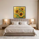 Trois tournesols en aquarelle douce et lumineuse – Chambre