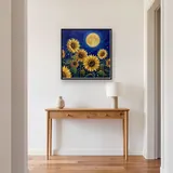 Tournesols sous la pleine lune et lucioles – Entrée