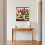 Bouquet de coquelicots rouges dans une cruche en émail – Entrée
