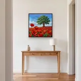 Lone Oak Tree In Red Poppy Field – Hallway