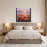 Champ de coquelicots dans la brume matinale – Chambre