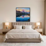 Matterhorn im Morgenlicht am stillen See – Schlafzimmer