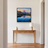 Matterhorn im Morgenlicht am stillen See – Flur