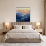 Blaue Bergkämme im Abendlicht – Schlafzimmer