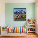 Two Marmots on an Alpine Rock – Kids room