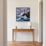 Phare sur falaise rocheuse sous tempête – Entrée