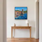 Colorful Seaside Village With Round Bell Tower – Hallway