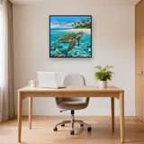 Sea Turtle Swimming In Turquoise Lagoon – Office