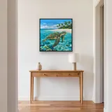 Sea Turtle Swimming In Turquoise Lagoon – Hallway