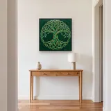 Celtic Interlaced Tree of Life in Emerald and Gold – Hallway