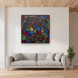 Stained Glass Tree of Life – displayed in a living room