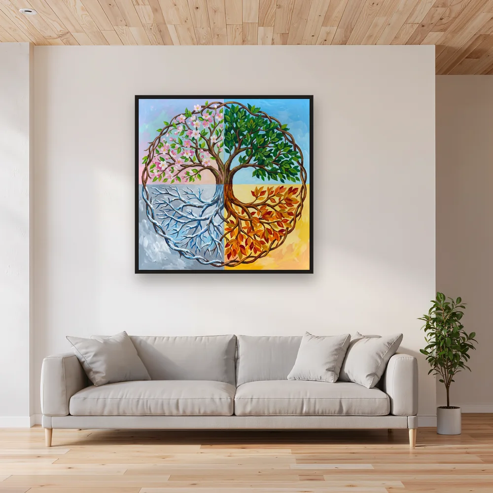Four Seasons Tree of Life in a Circle – Living room