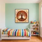 Autumn Tree of Life in Circle – Kids room