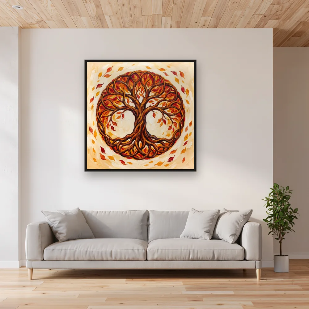 Autumn Tree of Life in Circle – Living room
