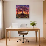 Majestic Tree On Hill At Sunset – Office