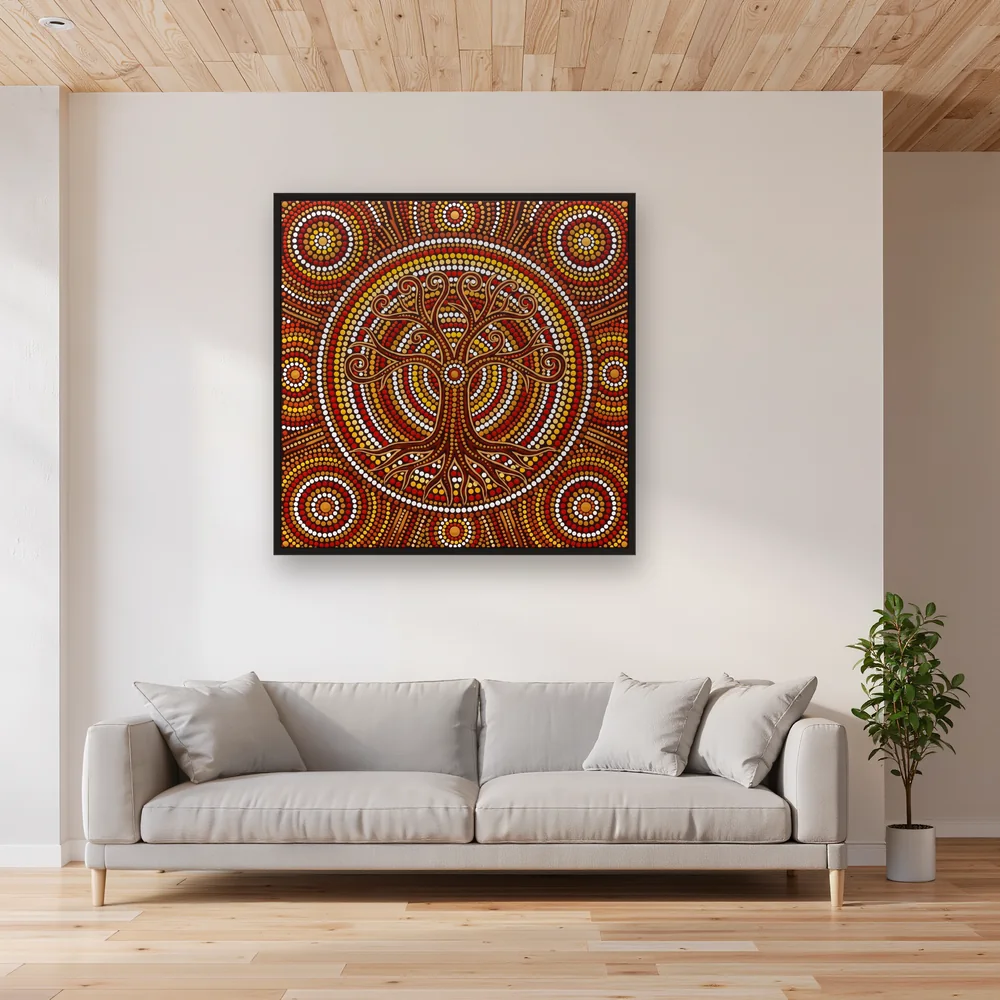 Aboriginal Dot Art Tree of Life – Living room