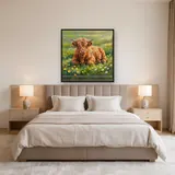 Fluffy Ginger Highland Calf in a Meadow – Bedroom